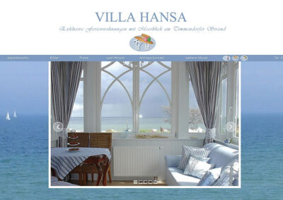 Webseite Villa Hansa in Timmendorfer Strand