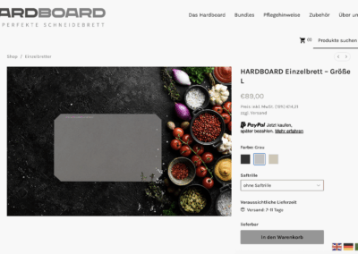 Onlineshop für hochwertige Schneidebretter. Zum Shop: https://hardboard.shop